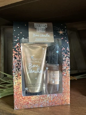  VICTORIA'S SECRET BARE VAINILLA FRAGANCIA BRUMA Y LOCIÓN JUEGO TAMAÑO VIAJE Foto 1 de 4