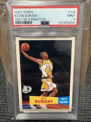 2007-08 Topps Kevin Durant #112 1957-58 RC PSA 9 Seattle SuperSonics Foto 1 de 2