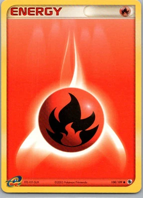 FIRE ENERGY 108/109 EX Ruby & Sapphire Pokemon ENERGY WOTC Card EX - Image 1 of 2