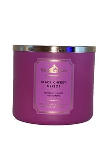 NEW Bath and Body Works White Barn, Black Cherry Merlot, 3 Wick Candle - Picture 1 of 3