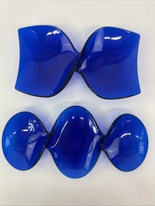 WOVO MCM Set di 2 Vassoi da Servizio Blu Twist Ciotole Fiocco Cravatta Triplo Nastro Ciotola Ottime Condizioni - Foto 1 di 24