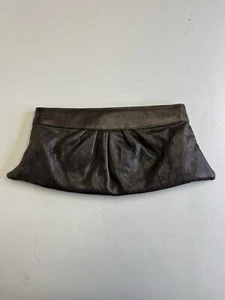 Lauren Merkin Dark Brown Soft Leather Eve Clutch Purse - Picture 1 of 8