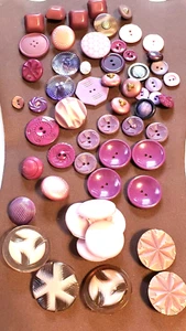 Vintage Purple Button Lot - 50+ Purple Buttons, Sewing Collectible - Picture 1 of 4