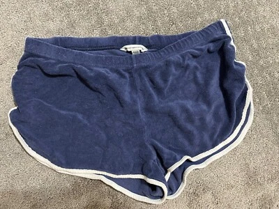 American Eagle Outfitters Womens Blue Velour Solid Shorts Medium - Image 1 of 3