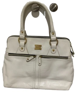 Lovely WHITE LEATHER MODALU DESIGNER Tote Bag , Handbag With Dustbag With Defect - Picture 1 of 16