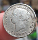 1858-1901 ND Canada pièce d'argent 10 cents JETON D'AMOUR lettre "P", reine Victoria