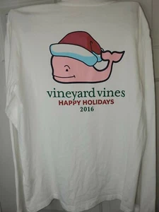 Vineyard Vines Boy's Large/16 L Santa Whale T Shirt New Christmas Happy Holidays - Picture 1 of 5