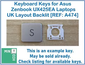 Keyboard Replacement Keys for Asus Zenbook UX425EA Laptops UK Layout Backlit - Picture 1 of 8