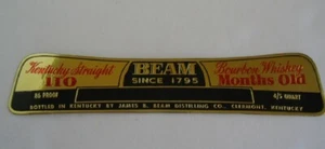 VINTAGE 1958 JIM BEAM BIG HORNED RAM DECANTER LABEL - Picture 1 of 5