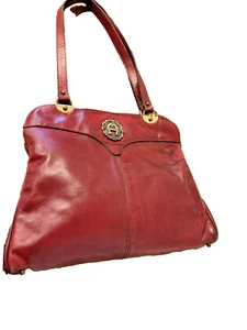 Vintage ETIENNE AIGNER Handmade Oxblood Leather Handbag Shoulder Straps Handles - Picture 1 of 20