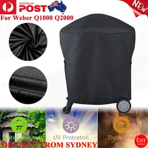 Cart Grill Cover Waterproof Protector For Weber Q200 Series #7113 BBQ Black AU - Picture 1 of 6