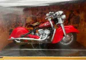1947 Indian Chief Motorcycle Red Fender Die Cast with Plastic G scale Model 1:32 - Picture 1 of 5