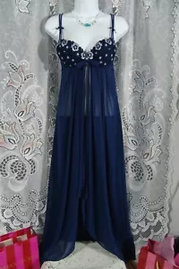 Victoria's Secret Slip Dress S embroidery push-up long nightgown small vtg-1999 - Picture 1 of 20