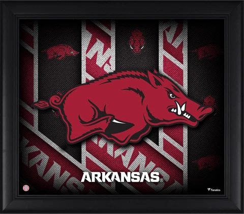 Arkansas Razorbacks Framed 15" x 17" Team Threads Collage Cover