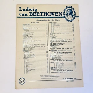 Vintage 6 Variations of Beethoven Duet Nel Cor Piu Non Mi Sento Sheet Music - Picture 1 of 10