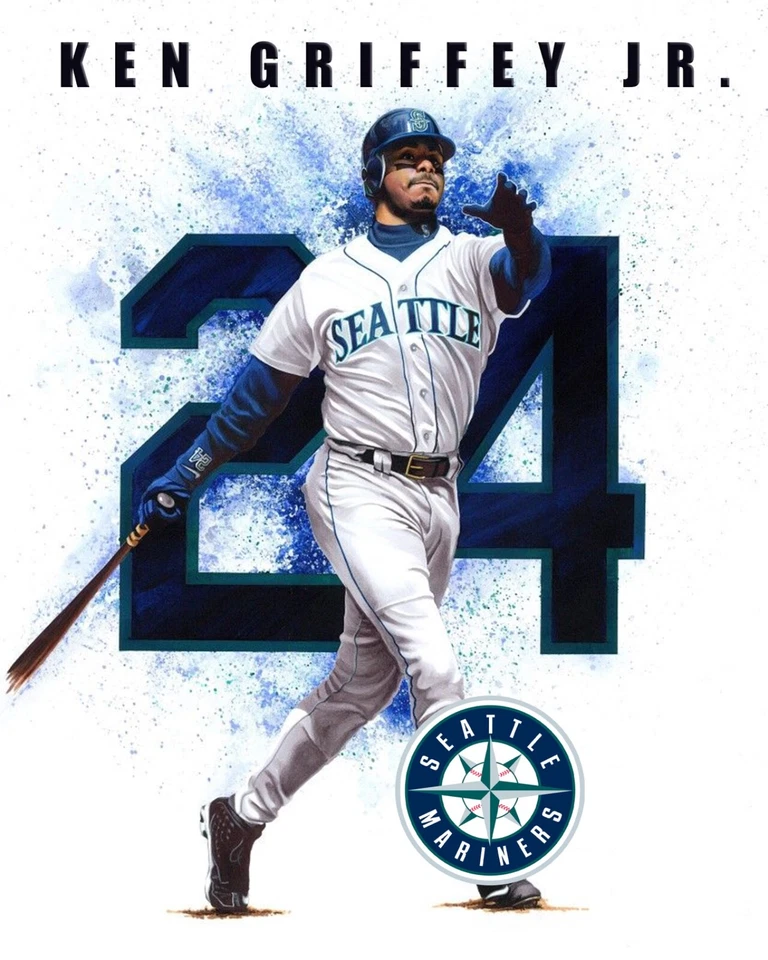 KEN GRIFFEY JR. 8X10 GLOSSY PHOTO SEATTLE MARINERS LEGEND THE KID - Image 1 of 1