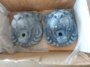 Set Of 2 Listelli Lion Head W/Hole Blue  Fountain 7x6.5x4.25 for Pools and... - Picture 1 of 7