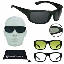 Foam Padded Motorcycle Riding Sunglasses Biker Goggles Grey Clear Yellow Glasses