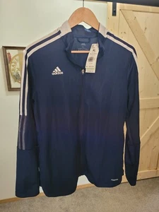 NWT Adidas PrimeGreen womens Aeroready Soccer Track Jacket Blue/White Size XL - Picture 1 of 9