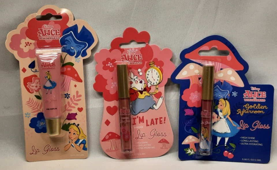 Disney Alice in Wonderland Lip Gloss and Makeup Blender Bundle