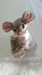 Dakin Vintage Plush 1986 Gray Mouse Bride Dress Bouquet 8” Korea - Picture 1 of 9