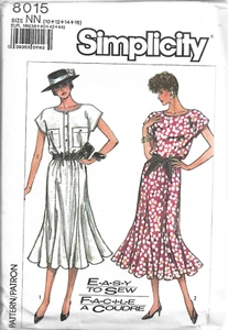 Vintage Simplicity Pattern #8015-Misses Pullover Dress in Two Lengths-10-16 - Picture 1 of 1