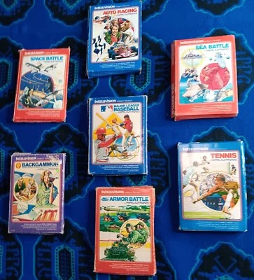 VTG 70s 80s Intellivision Video Games x6 w/box Manual Retro Gaming Gamer - Image 1 of 4