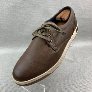 Jousen Sneakers Brown Vegan Leather Derby Round Toe Lace Up Size 11.5 - Picture 1 of 12