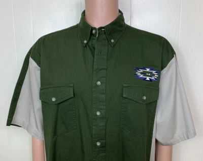 Rustler By Wrangler Western Aztec Button Down Shirt Mens XL Colorblock Beige - Image 1 of 4