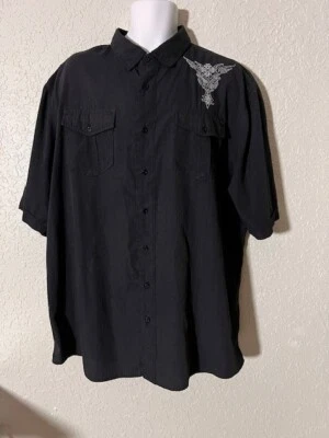 Camisa de manga corta Ag~ile Couture para hombre bordada occidental con botones XXL Foto 1 de 4