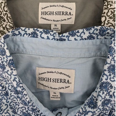 Lot of 2 HIGH SIERRA SHIRTS Casual Cotton Lawn Mens XL Snap Ornate Designs ~ EXC - Image 1 of 4