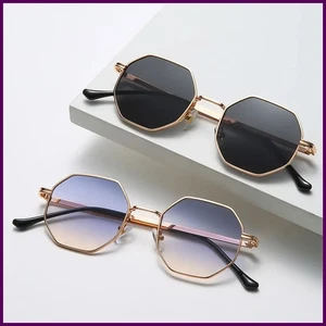 Retro Quadratische Sonnenbrille Herren Damen Mode Kleines Gestell Polygon Sonnenbrille Metall - Bild 1 von 47