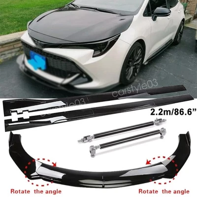 Front Bumper Lip Splitter/Strut Rods/Side Skirts For Toyota Corolla Hatchback - Image 1 of 4