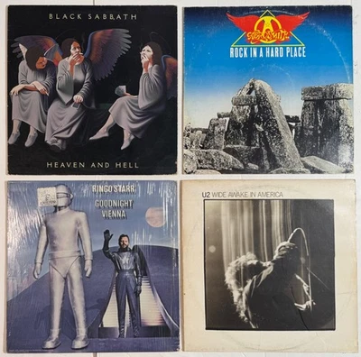 Black Sabbath, Aerosmith, Ringo Starr, U2 - Vinyl Rock Record Album Lot of 4 - Image 1 of 4