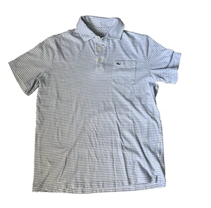 Vineyard Vines Boy's Stripe Performance Polo Size XL Blue Short Sleeve - Picture 1 of 7