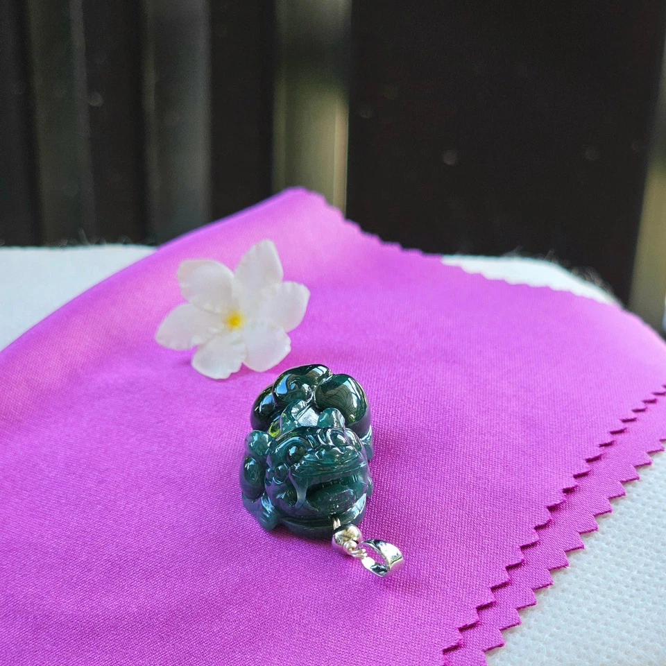 Colgante Pixiu Textura Transparente Azul Océano Jade Alta Calidad Natural Tipo A Foto 1 de 4