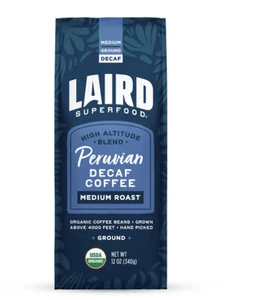 Laird Superfood Peruvian Decaf Coffee Medium Roast Ground 12 oz EXP 9/17/2025 - Picture 1 of 2