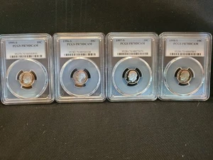 1995 1996 1997 1998-S PCGS PR70DCAM  ROOSEVELT DIME PROOF CLAD 4 COIN SET - Picture 1 of 5