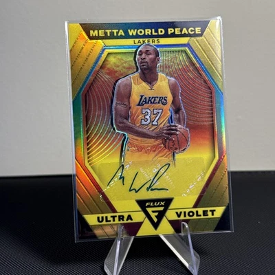 2022-23 Panini Flux - Ultraviolet Signatures Metta World Peace #UVS-MWP (AU) /10 - Image 1 of 2