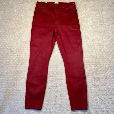 Alice + Olivia Sz 31 High Rise Ankle Skinny Jeans Red You Look Good New W Tags! - Image 1 of 4