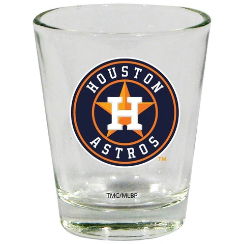 Houston Astros 2 Ounce Clear Shot Glass [NEW] MLB Drink Pint Glass Bar Cover