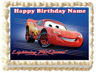 CARS MCQUEEN Edible Cake topper Party image  - Image 1 of 2
