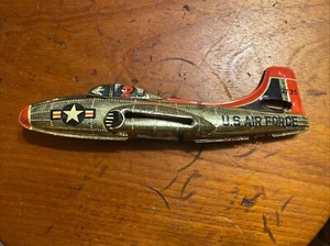 Vintage 1950's U.S Air Force 2735 Tin Litho Friction Plane Missing Wings - Picture 1 of 10