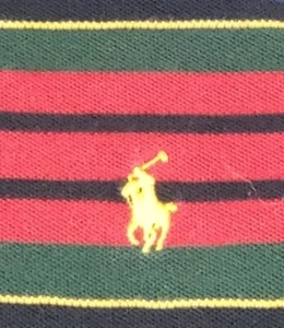 Polo Ralph Lauren Mens Polo Shirt Size Large Red Striped Custom Fit Short Sleeve - Picture 1 of 7