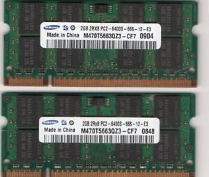 4GB 2X 2GB Kit Panasonic ToughBook CF-30 MK1/CF-30 MK2/CF-30 MK3 DDR2 Memory