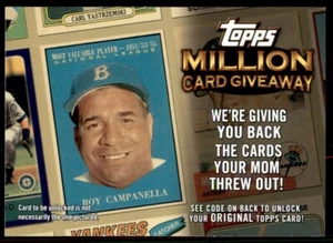 Actualización Topps 2010 #TMC-21 Roy Campanella Million Card Giveaway - Imagen 1 de 2