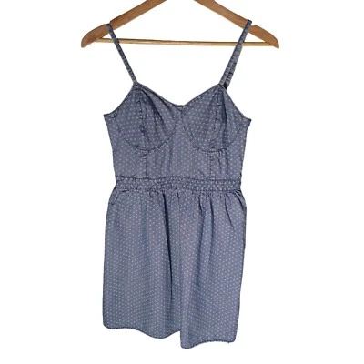 Womens Mini Dress Size Medium Western Cowboy Cowgirl Blue Retro Sweetheart - Image 1 of 4