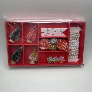 Anthropologie Christmas Gift Tags Bottle Brush Toppers Set in Box George & Viv - Picture 1 of 4