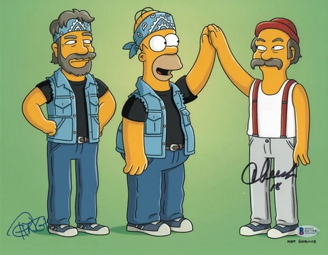 CHEECH MARIN AND TOMMY CHONG SIGNED AUTO 11X14 PHOTO BAS BECKETT THE SIMPSONS 77 Cover
