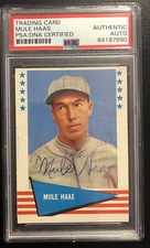 1961 Fleer MULE HAAS Athletics Autographed Signed #109 Chicago White Sox PSA/DNA